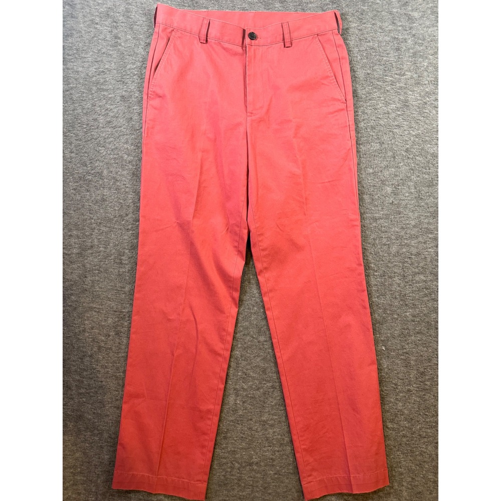 Brooks Brothers 346 Mens Chino Pants Straight Leg Casual Coral Sz 32x32